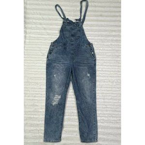 Forever 21 Overalls Size 26 or Small Medium Wash Distressed‎ Denim